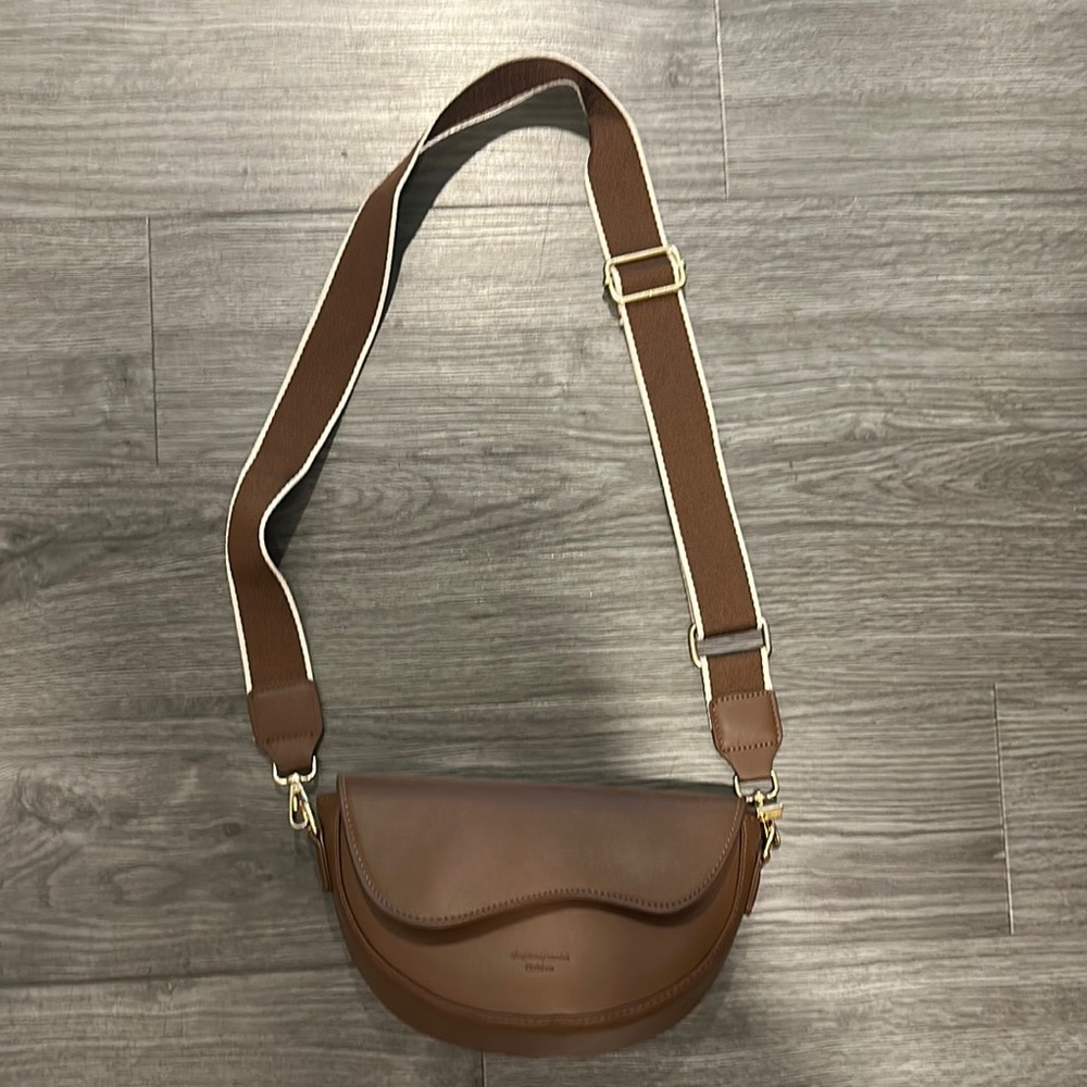 Brown Leather  Crossbody Bag